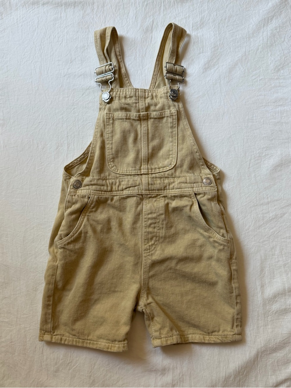 Zara Kids Tan Denim Short Overalls Dungarees 3-4Y